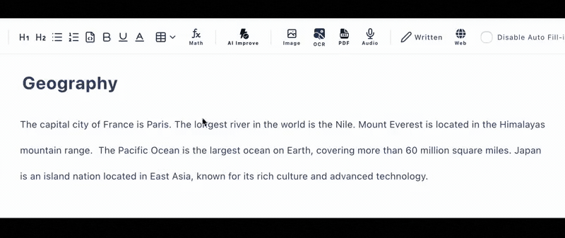 英語穴埋めテスト作成のイメージ